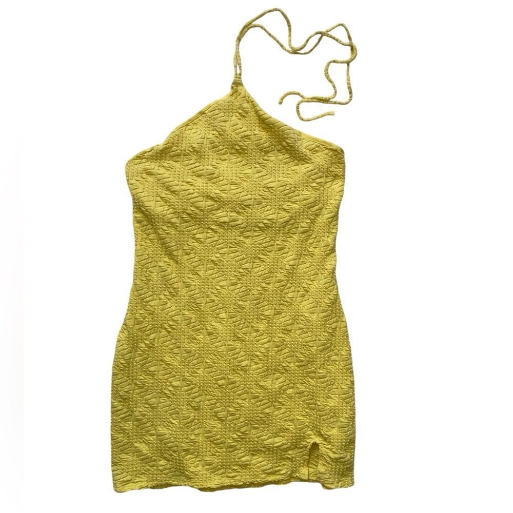 Wild Fable Yellow Mini Halter Dress Size L